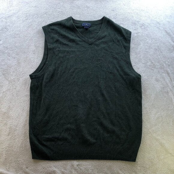 Dockers Men Vest Sweater Size XXL Argyle Textured Knit Sleeveless Classic V-Neck - Picture 8 of 9